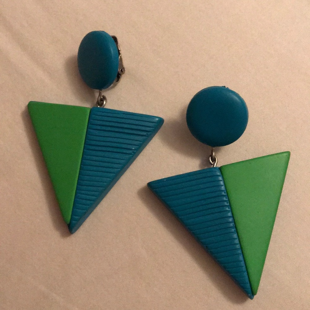 Vintage Geometric Clip On Earrings